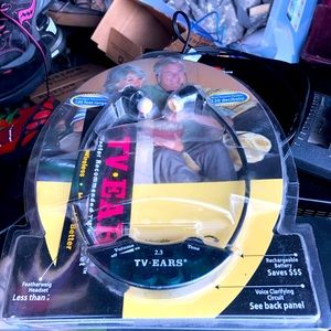 TVEars 10321 2.3 Wireless Infrared Mono Headset Black 50FT Range with 10341 Base